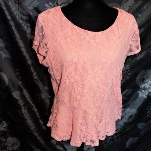 Apt. 9 Coral peplum lace top